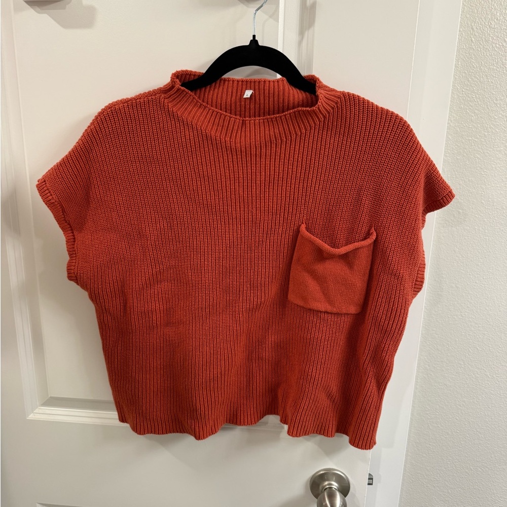 Burnt Orange crop sweater top